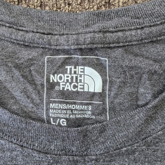 The North Face Classic Tee Shirt Men Sz L Gray Logo Short Sleeve Athleisure - Picture 6 of 13